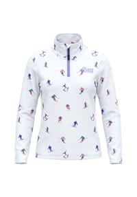 CHIEMSEE - Fleecepullover mit dem verspielten Skifahrer-Alloverprint - 10 White