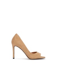 Kazar - Hellbraune Peep-Toe-Pumps aus Wildleder - Hellbraun
