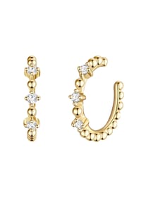 GLANZSTÜCKE MÜNCHEN - Damen Ohrringe aus 925/- Sterling Silber in Gelbgold mit Zirkonia - gelbgold
