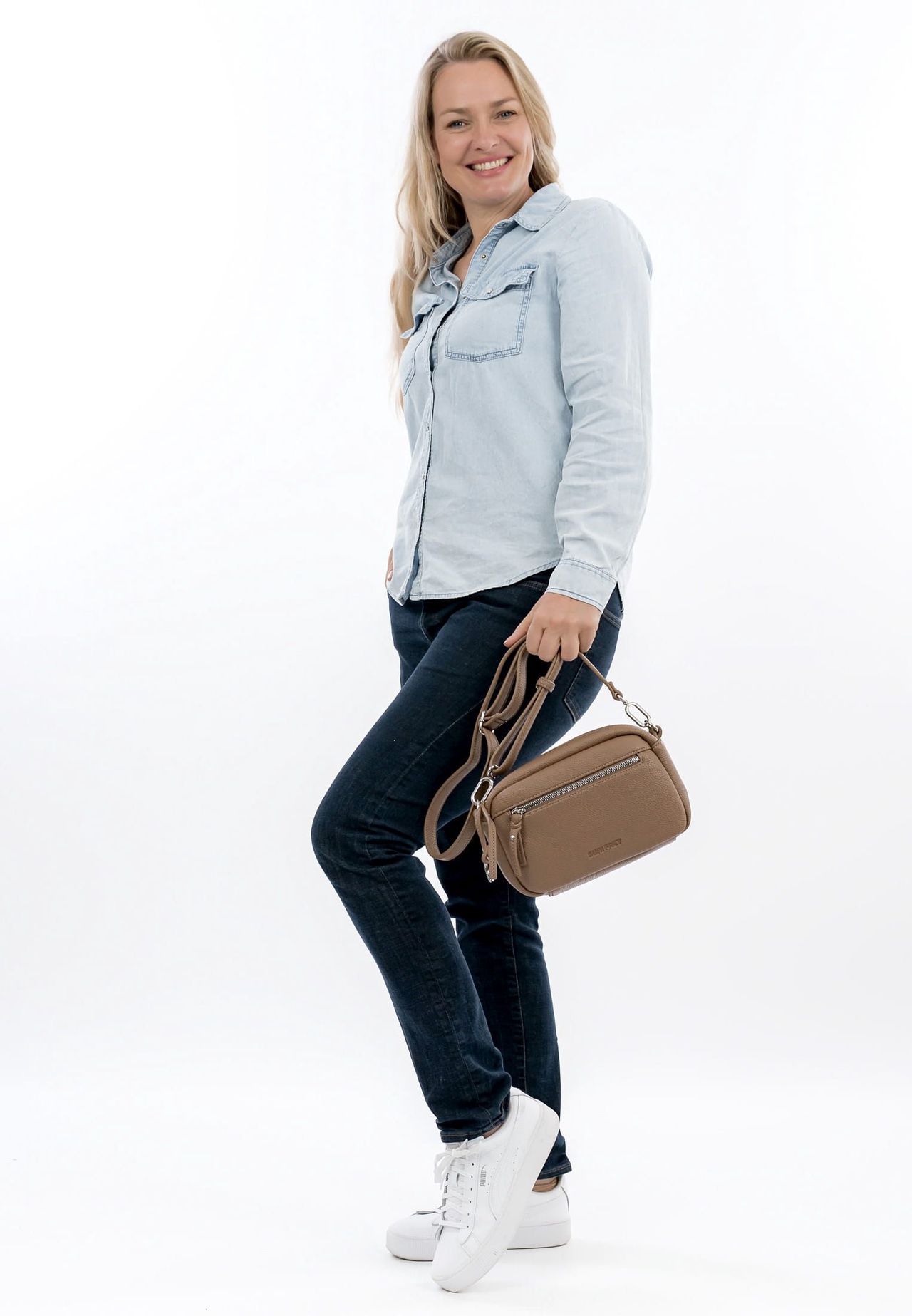 Suri Frey Schultertasche, ReißVerschluss, Kunstleder, FüR Damen, Braun