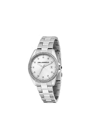 KARL LAGERFELD ROUND ESSENTIALS - Moderne Damenuhr - Silber/Weiss