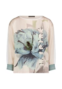 BETTY BARCLAY - Schlupfbluse mit Blumenprint - Patch Mint/Beige