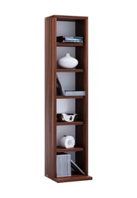 VCM. - Holzregal stehend | platzsparender CD Schrank für 102 CDs oder 36 DVDs | Maße: H. 92 x B. 21 x T. 20 cm | Elegantes DVD Regal stehend | Blu-Ray Regal | CD Regal - Elementa - Anthrazit / Honig-Eiche