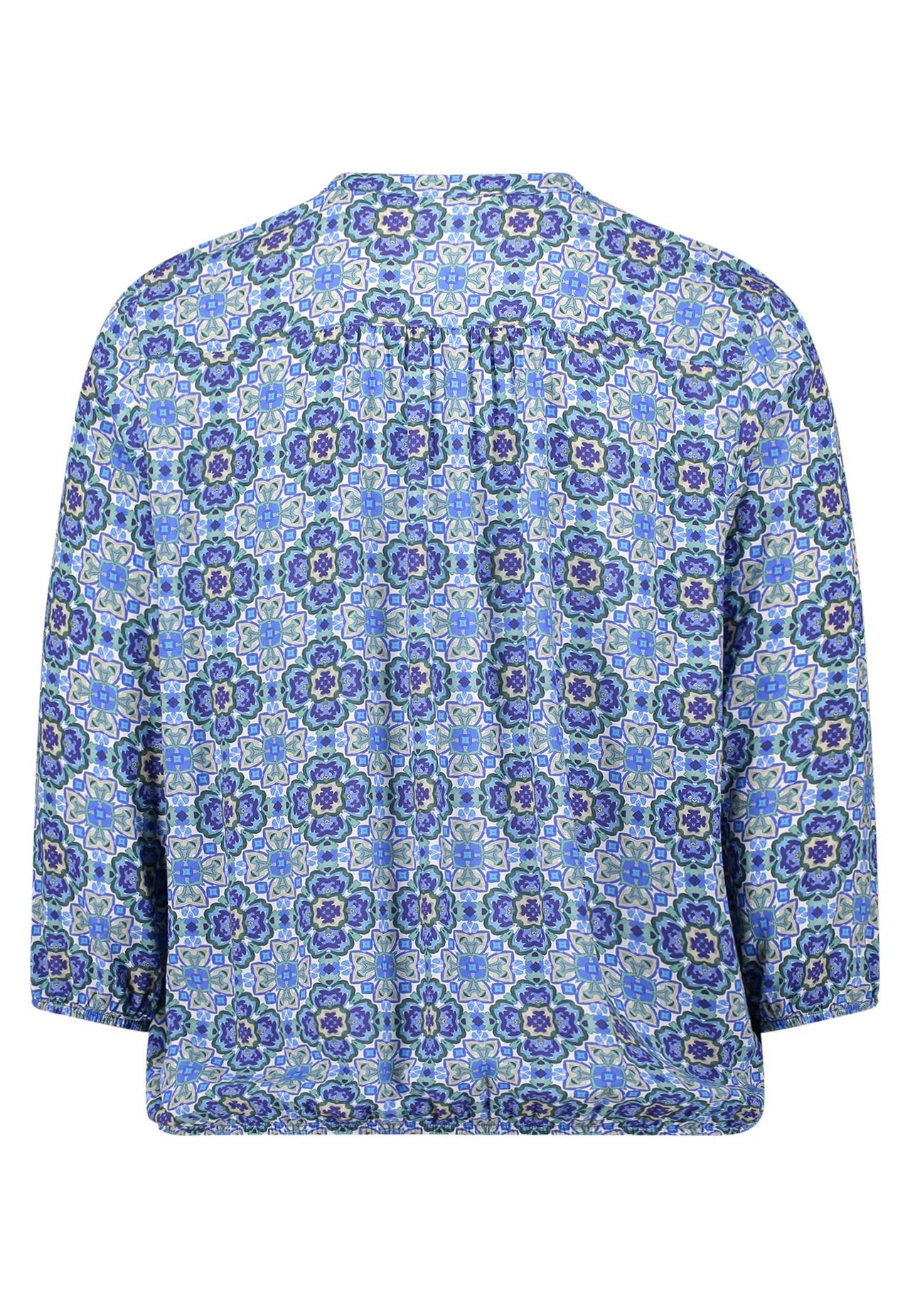 Cartoon Casual-Bluse Mit Muster, Blau, 38