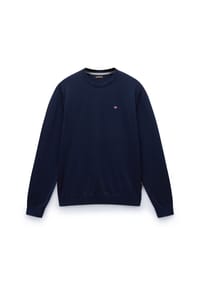 NAPAPIJRI - Herren Strickpullover - DROZ 5, Rundhals, Baumwolle, Regular Fit, einfarbig - Dunkelblau