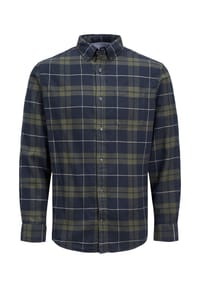 JACK & JONES - Hemd Willy Langarmhemd mit Knopfleiste Slim Fit - grün