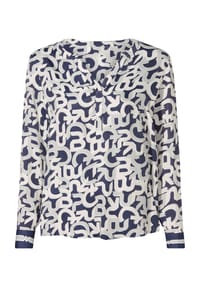 heine - Druck-Bluse - marine-ecru-bedruckt
