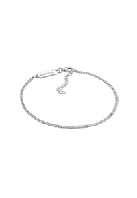 KUZZOÍ - Armband Herren Basic Panzerkette Fein 925 Silber - Grau