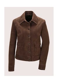 MADELEINE - Velourslederjacke mit Hemdkragen - braun