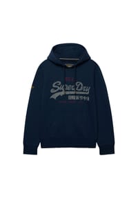 Superdry. - Herren Hoodie - Vintage Logo Heritage Relaxed Hoodie, Kapuze, Grafik-Print, Baumwollmix - Dunkelblau