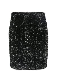 s.Oliver BLACK LABEL - Bleistiftrock, Pailletten, für Damen - 99X1  GREY/BLACK