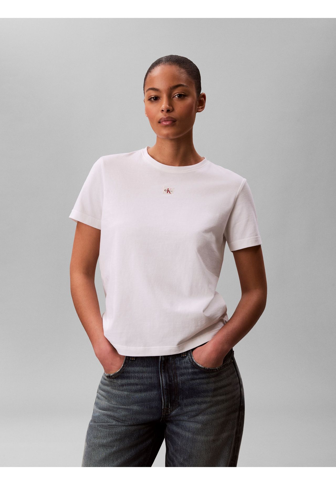Calvin Klein Jeans T-Shirt, Baumwolle, FüR Damen, Weiß, Xs