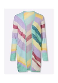 Sieh an! - Strickjacke - blaugrün-lavendel-gemustert