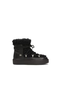 kazar - Warme Schneestiefel mit Lammfellimitat - Schwarz