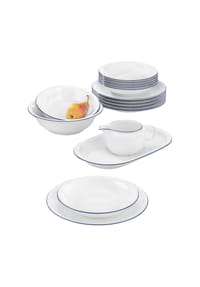Seltmann Weiden Tafelservice Compact Blaurand 16er Set weiß-blau - COMPACT - weiß-blau