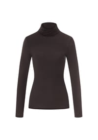 HANRO - Rollkragenshirt Ultralight Wool - dark mocha