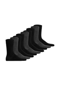 Hudson - Unisex Socken, 9er Pack - Easy, Komforbund, Basic Socken, einfarbig - Dunkelblau/Grau