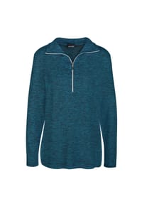 GOLDNER - Flauschiges Troyer- Shirt - dunkelpetrol / melange