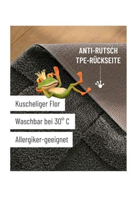 WECONhome Badteppich Davie - Hoch-Tief-Effekt - Badteppich - anthrazit grau