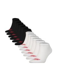 Levi's® - Unisex Sneakersocken, 12er Pack - Low Cut Batwing Logo, ECOM - Schwarz