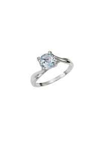 zeeme GEMSTONES - Ring 925/- Sterling Silber 1 Blautopas beh. - weiß