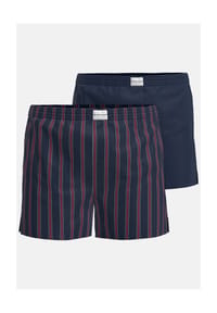 TOM TAILOR - Boxershorts, Baumwolle, 2er-Pack, für Herren - 433 ROT D.STREIFEN