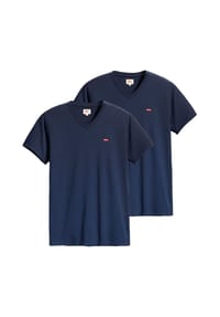 Levi's® - Herren T-Shirt 2er Pack - Original Housemark Tee, V-Ausschnitt, Baumwolle - Dunkelblau
