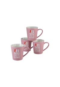 CreaTable Love Collection Rosa, Kaffeebecher 4-tlg - Love Collection - rosa