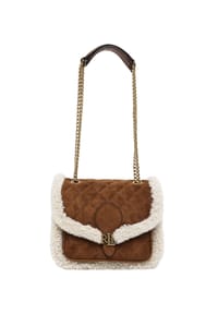 LAUREN RALPH LAUREN LRL MONOGRAM KEEPER - Schultertasche "Bradley", Leder, für Damen - TOBACCO/NATURAL
