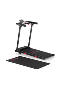 HOME FITNESS CODE - Laufband Q5 mit klappbaren Handläufen, 5 % manueller Steigung, 1–12 km/h, inkl. Trainingsmatte - 