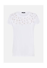 olsen - Shirt mit Placement-Print und Rundhalsausschnitt - White