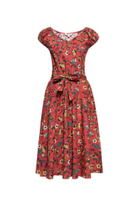 QUEEN KEROSIN - A-Linien-Kleid mit All-over-Print im Hawaii-Stil Hawaii - rot