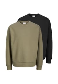 JACK & JONES - Sweatshirt 2er Pack Barron - Beige / schwarz