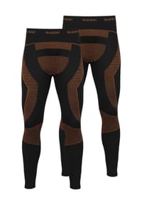 normani® - 2 x Thermounterhose Lange Skiunterwäsche für Herren - Orange