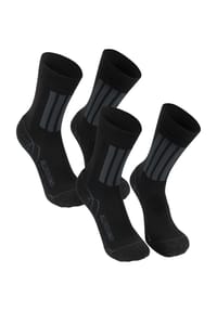normani® - 2 Paar Allround-Sportsocken mit X-Static - Schwarz/Grau