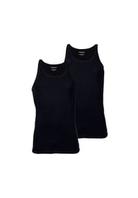 EMPORIO ARMANI - Herren Tank Tops, 2er Pack - PURE COTTON, Unterhemden, ärmellos, Baumwolle - Schwarz