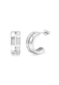 TOM TAILOR - Creolen für Damen, Silber 925, Zirkonia - Silber
