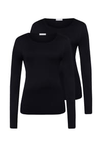 HANRO - Unterhemd / Shirt Langarm 2er Pack Ultralight - Schwarz
