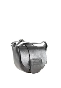collezione alessandro® - Abendtasche Blink aus Leder in Metalic-Finish - schwarz