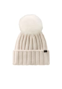 WOOLRICH - Mütze CASHMERE POM POM Beanie - blau