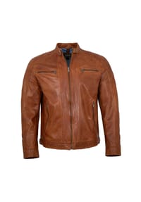 MADDOX - Herren Lederjacke Lammnappa cognac - cognac