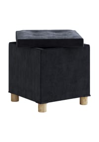 VCM. - Stoff Sitztruhe | Maße ca. H. 40 x B. 38 x T. 38 cm | Kiste für flexiblen Einsatz in allen Wohnräumen | Aufbewahrungsbox | Sitzhocker - Sizos M - Anthrazit
