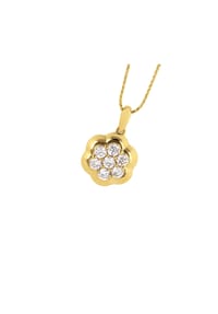 MONCARA - Damen Anhänger mit Kette,  585er Gold, 7 Diamanten zus. ca. 0,55 Karat - Gelbgold