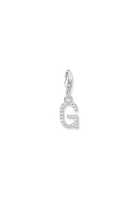 Thomas Sabo - Thomas Sabo Charm-Anhänger Buchstabe G mit weißen Steinen Silber 925 Sterlingsilber - silber, weiß