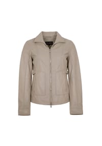 JILANI - Damen Lederjacke Lammnappa graubeige - helles graubeige