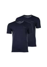 EMPORIO ARMANI - Herren T-Shirt, 2er Pack - CORE LOGOBAND, V-Neck, Stretch Cotton - Blau