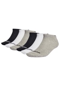 adidas - Unisex Socken, 6er Pack - Linear Crew Cushioned, Logo, gepolstert, einfarbig - Schwarz