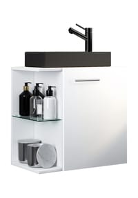 VCM. - 2-tlg Set | Waschplatz für Gäste WC | Gästebad | Waschtisch Toilette | Badezimmer Set – Hausa-BL - Anthrazit