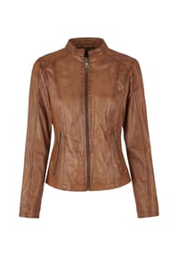 7eleven - Lederjacke SEVIVIAN mit Reißverschlusstaschen - Cognac