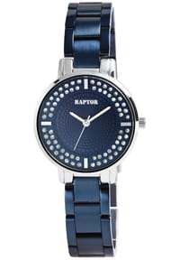 ONE ELEMENT Raptor - Damen Quarz Armbanduhr Nahida mit Edelstahlgliederarmband - 3 ATM - Mineralglas - blau-silber